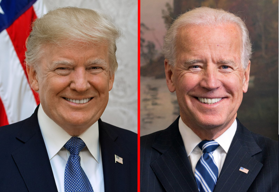 President Donald Trump and former Vice President Joe Biden in two separate, official White House photos