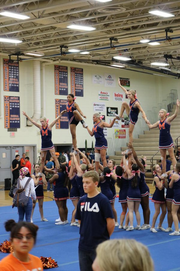 cheerleaders performing