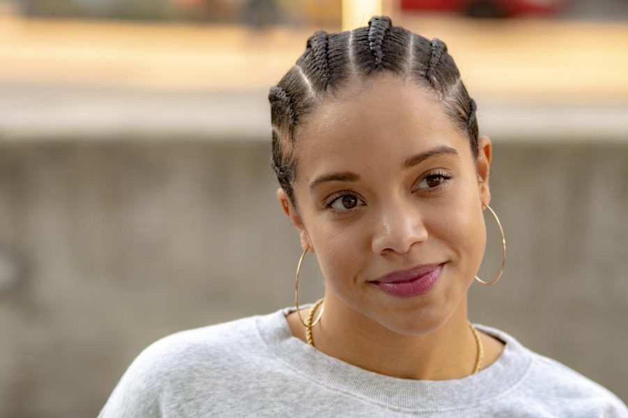 Woman with cornrows