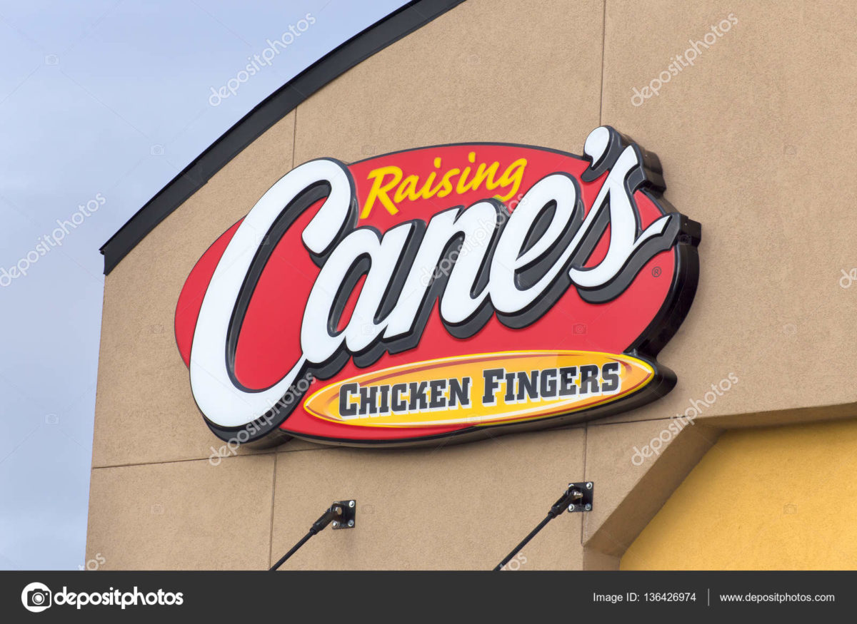 ST. PAUL, MN/USA - JANUARY 1, 2017: Raising Cane's Chicken Fingers exterior and logo. Raising Cane's Chicken Fingers is a fast-food restaurant chain specializing in chicken fingers.